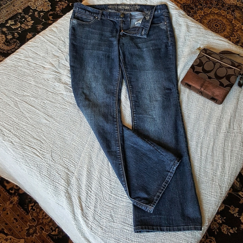 Express Stella Barely Boot Low Rise Jeans